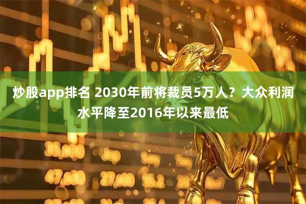 炒股app排名 2030年前将裁员5万人?大众利润水平降至2016年以来最低